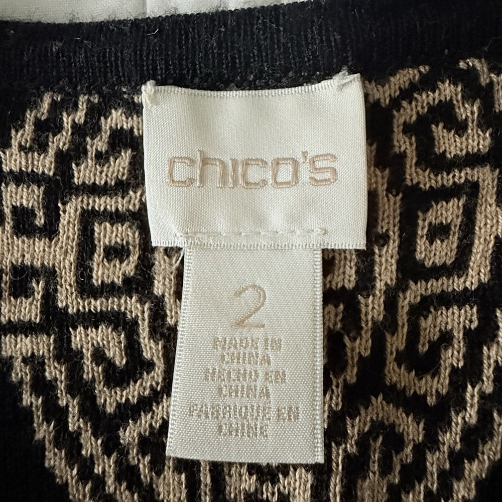 Chico's Cardigan Sweater L/12 Tan Brown Office Career Luxury Long Line Office - Picture 5 of 6